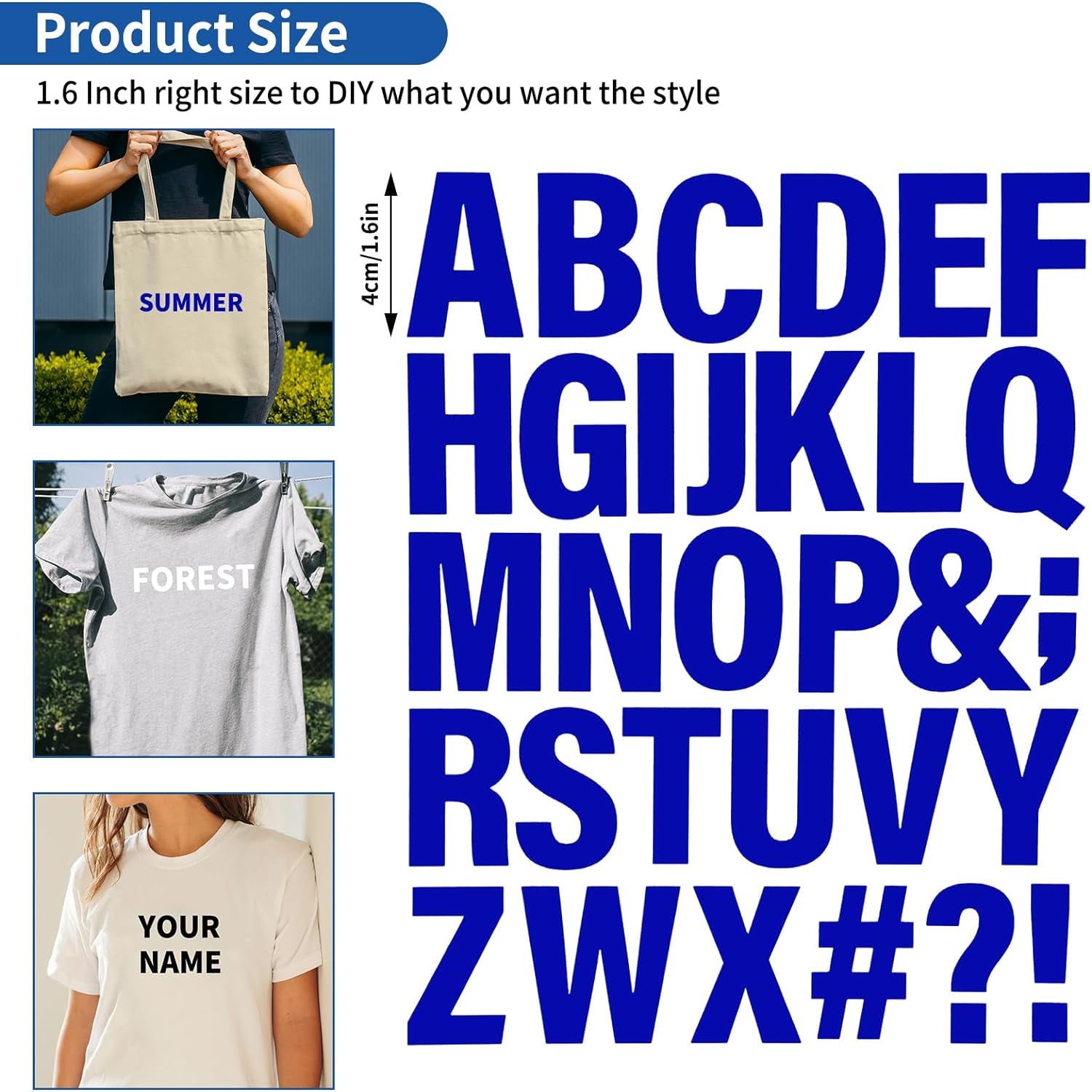 30 Sheets 930 Pieces Iron on Letters for Clothes 1.6 Inch Heat Transfer Letters with A-Z Iron on Vinyl Letters in 5 Colors PU Alphabet Adhesive Stickers for DIY Printing Craft Fabric T-Shirt Jersey