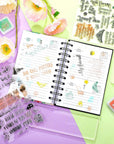 4 Sheets Sentiments Rubber Clear Stamps Set Clear Stamps for Card Making and 3 Pcs Acrylic Stamp Block Tools with Grid Lines Happy Rubber Birthday Stamps Craft Supplies for Diy Scrapbooking Journaling