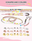 1740 Pieces Gold Beads for Friendship Bracelets Making Kit, 8 Shapes Organized Jewelry Making Supplies Spacer Beads Set with Rhinestones Crafts Gifts for Teen Girls Ages 6 7 8 9 10 11 12