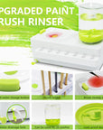 Paint Brush Cleaner, Brush Rinser with Drain and Brush Holder, Upgrade Water Circulation Paintbrush Cleaner Rinser for Acrylic, Watercolor, Water-Based Art Supplies Paint Brush Cleaner Tool, Green