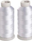 2 Bobbin Thread for Sewing and Embroidery Machine 1 Black and 1 White 5500 Yards Each - 60WT Polyester Bobbin Fill Thread Bottom Threads