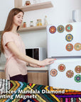 20 Pcs Mandala Refrigerator Diamond Painting Magnets Boho Diamond Painting Kits Fridge Diamond Art Magnets Diamond Art Kits Diamond Painting Stickers for Adults DIY Home Decor