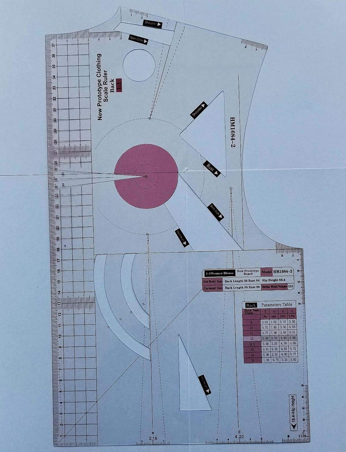 1:1 Fashion Design Ruler for Women Blouse Cloth Design School Student Teching Apparel Drawing Templete Garment Prototype Sewing Ruler Model 160/84A