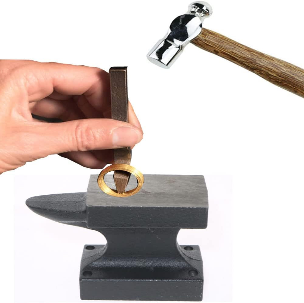 Iron Horn Anvil Bench Block,Small Iron Single Horn Base Jeweler Blacksmith Tool, Metal Stamping Hammer for Jewelry Making