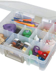 9007AB Super Satchel with Removable Dividers, Portable Art & Craft Organizer with Handle, [1] Plastic Storage Case, Clear