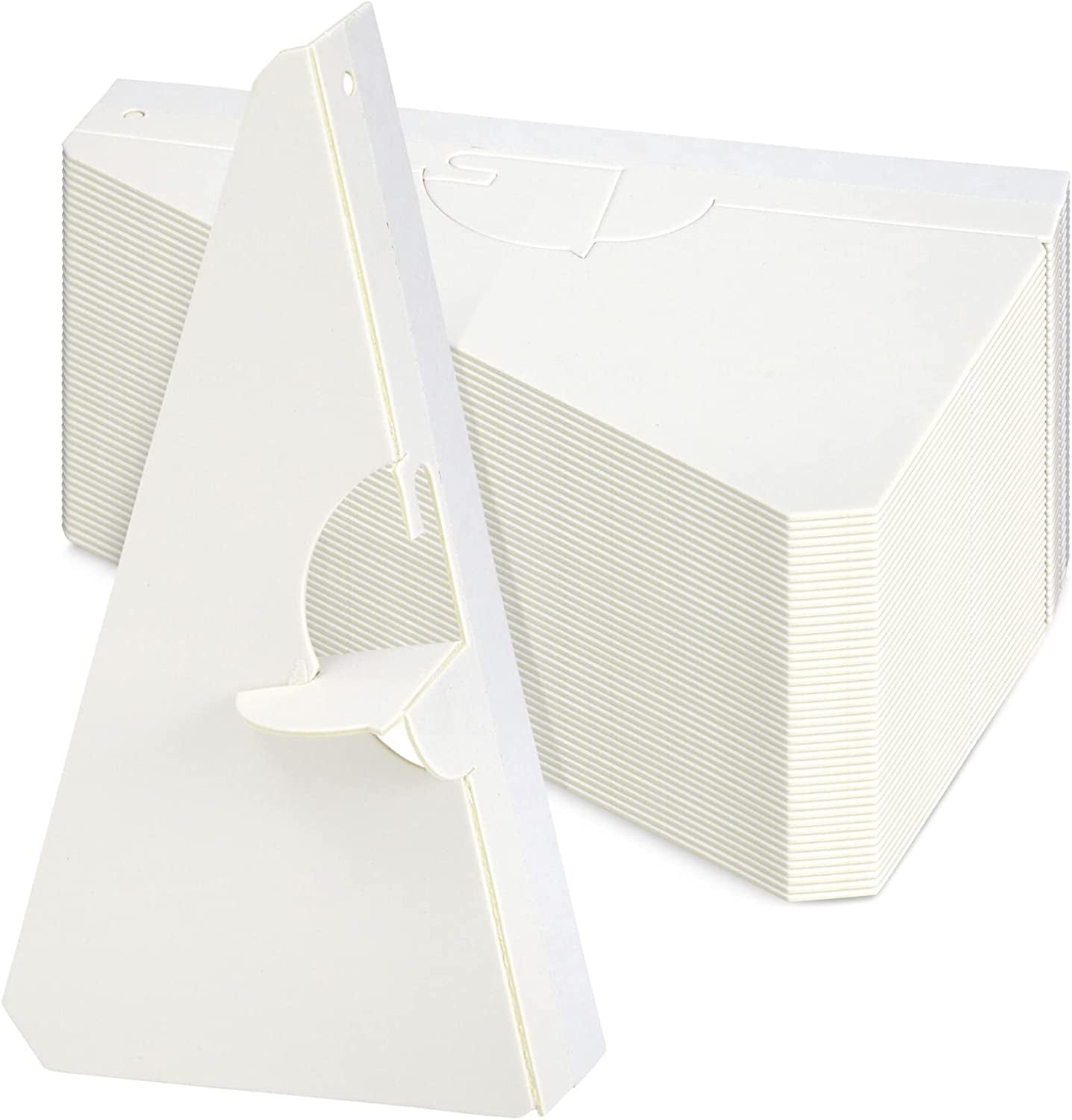 50-Pack Self-Stick 7 in Cardboard Easel Backs, Picture Frame and Art Easel Stand Bulk Pack for Photographs, Artwork, Posters, Signs, and Craft Projects (White)