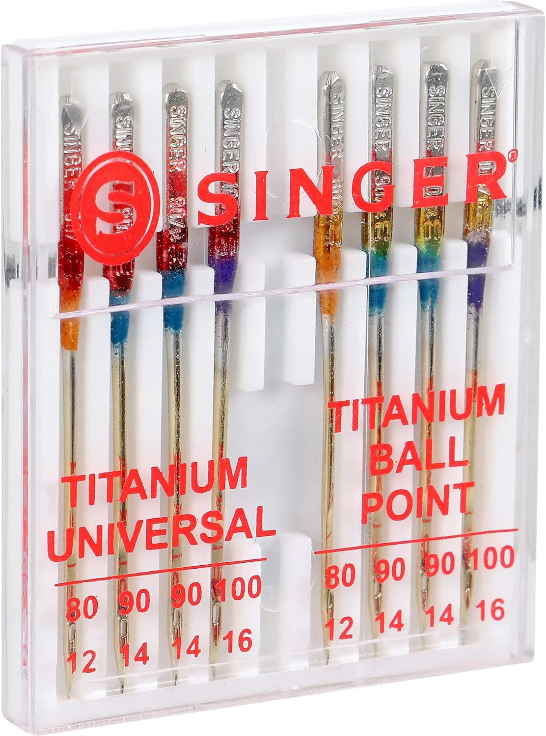 04806 Titanium Universal Regular and Ball Point Machine Needles Combo Pack, 8-Count