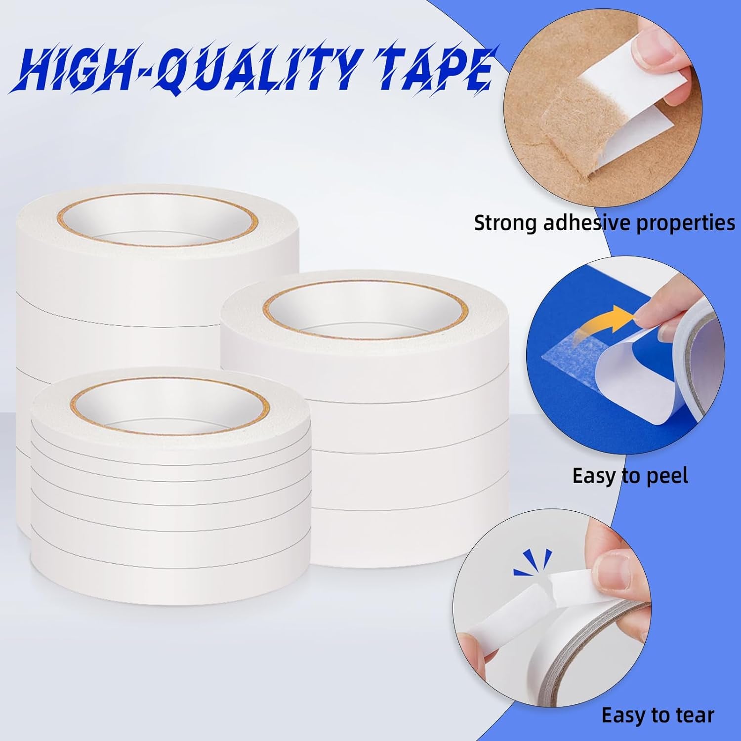 14 Rolls Double Sided Tape for Crafts Scrapbooking Multi-Purpose and Multi-Size Tape for Arts, Photography, Gift Boxes, Card Making, Paper Backing, Office Supplies(3Mm/5Mm/8Mm/10Mm/12Mm/15Mm/18Mm)