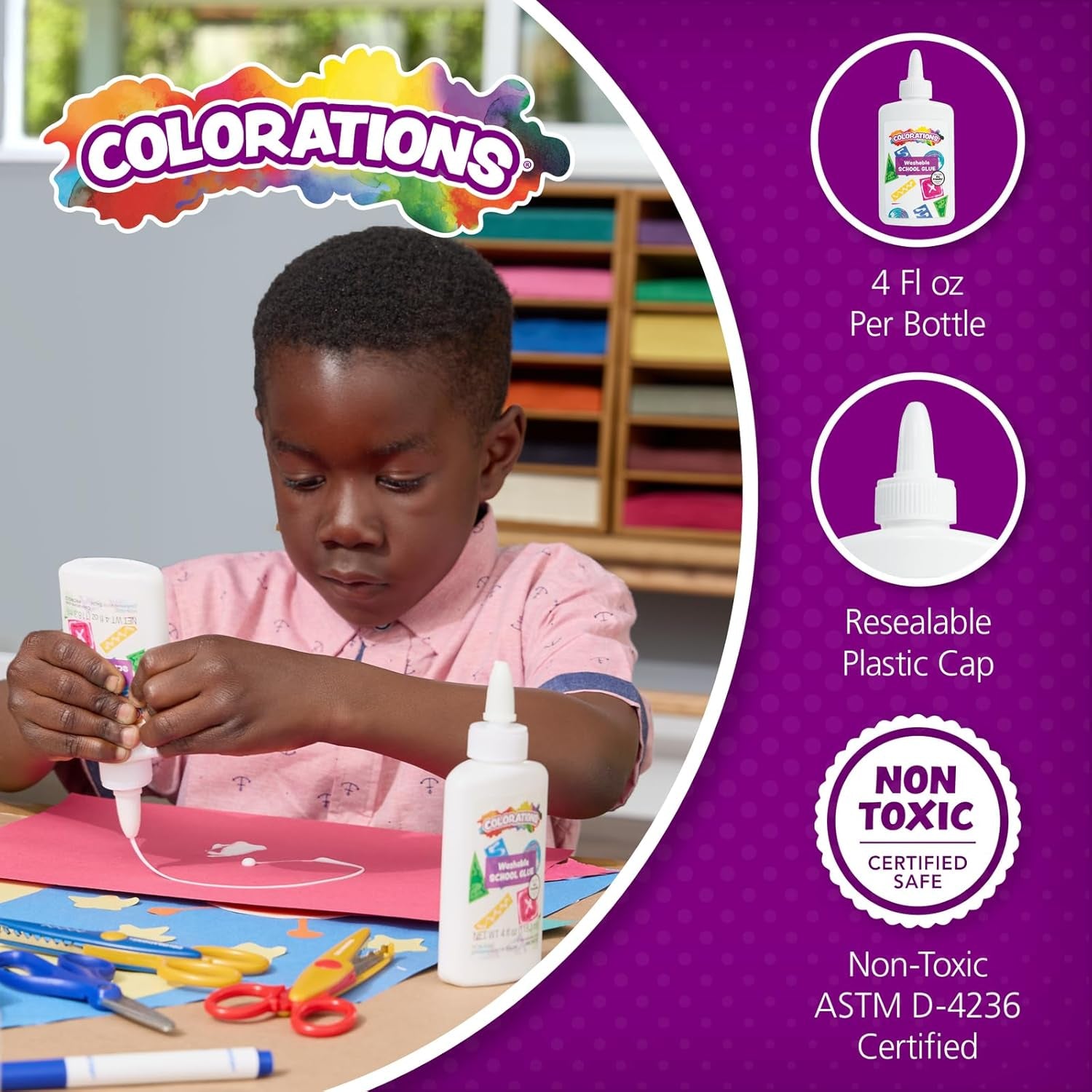 Washable School Glue, 4 Oz., Set of 12 (Item # MCWG12)