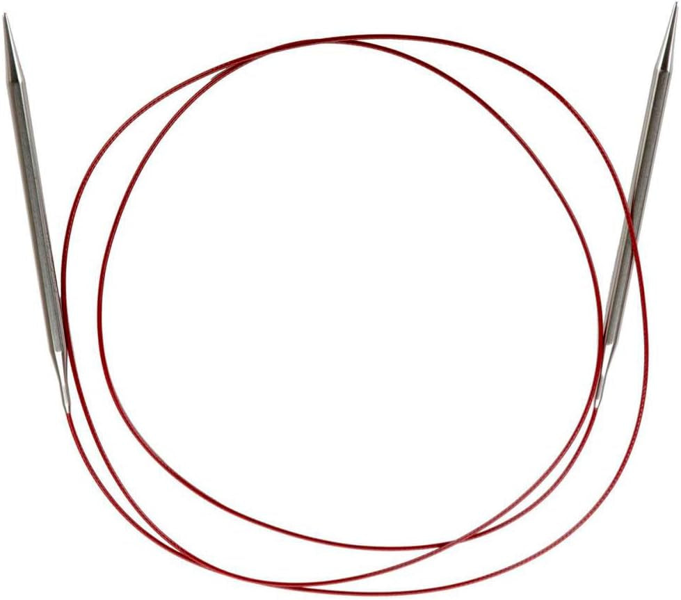Red Lace Circular 60 Inch (152Cm) Stainless Steel Knitting Needle Size US 19 (15Mm) 7060-19
