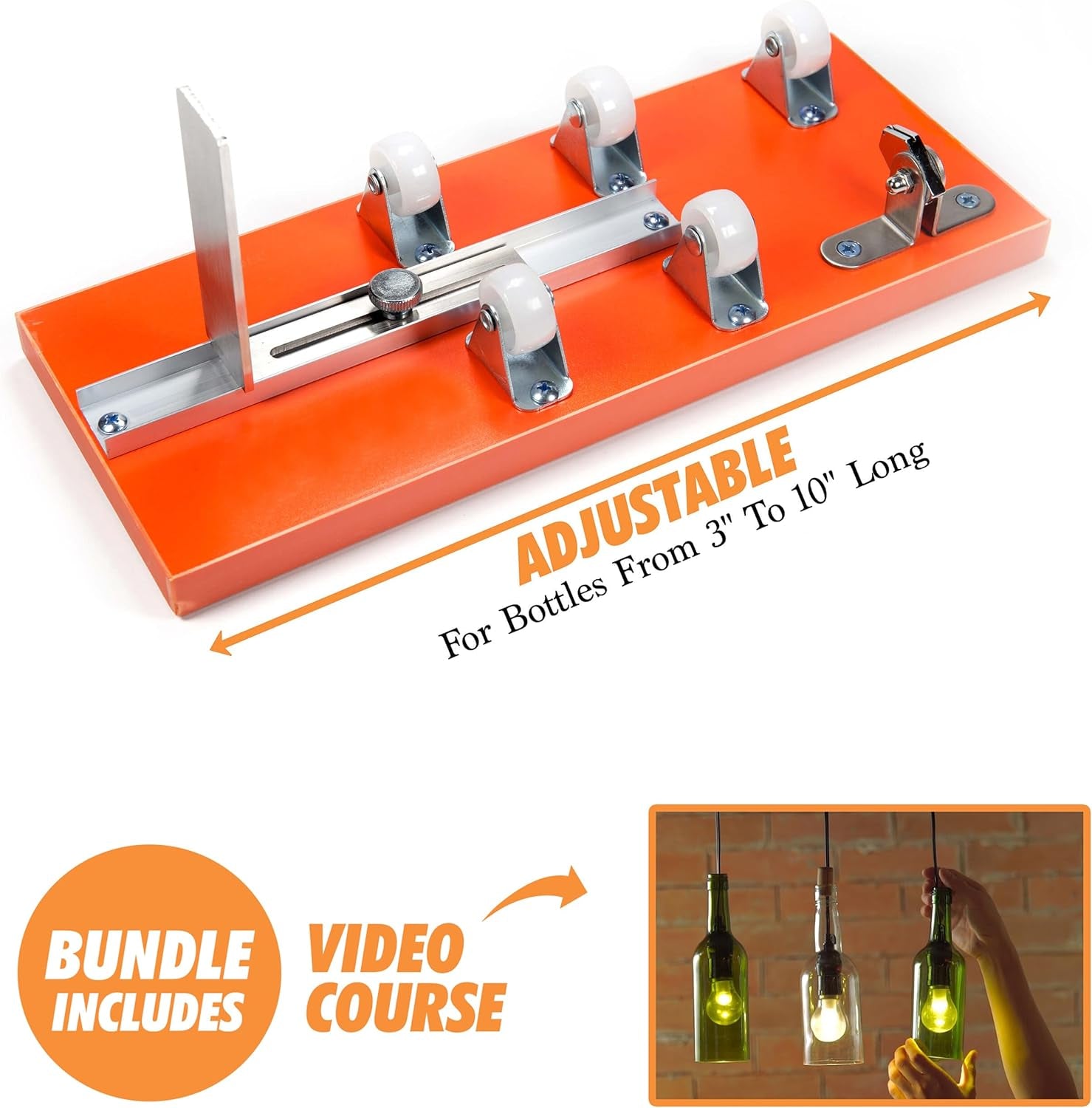 Glass Bottle Cutter - Professional Grade Tool for Precise Bottle Cutting: DIY Kit for Wine, Beer, and Liquor Bottles with Safety Accessories