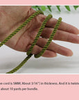 U Pick 10Yds 5Mm 3 Braided Cord Decorative Twisted Satin Polyester Twine Cord Rope String Thread Shiny Cord Choker Thread (17:Olive Green)