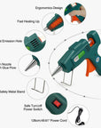 Hot Glue Gun with 30 Glue Sticks, Fast Preheating Hot Melt Gun, Mini Glue Gun Kit for Kids DIY School Craft Projects and Quick Home Repairs, 20W Green