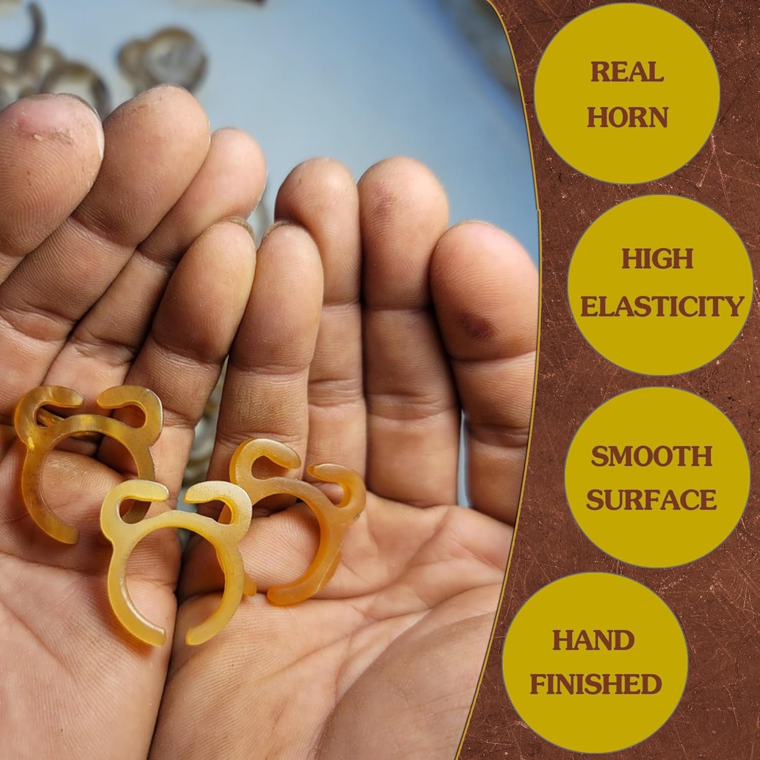 Crochet Tension Ring - Adjustable Size 16.8Mm to over 19Mm - Handmade Horn Ring for Finger, Crocheting, Knitting Yarn Ring Holder, Crochet Accessories with Box.