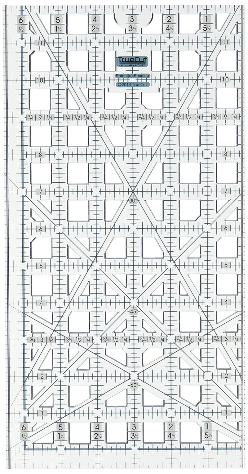 , Ruler, Innovative Ruler Track and Cutter Guide System, Measures 12-1/2X6-1/2 Inches and Includes 1/8-Inch Increments