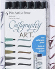 Calligraphy Pitt Artist Pen Set - 6 Multi Colored Calligraphy Pens