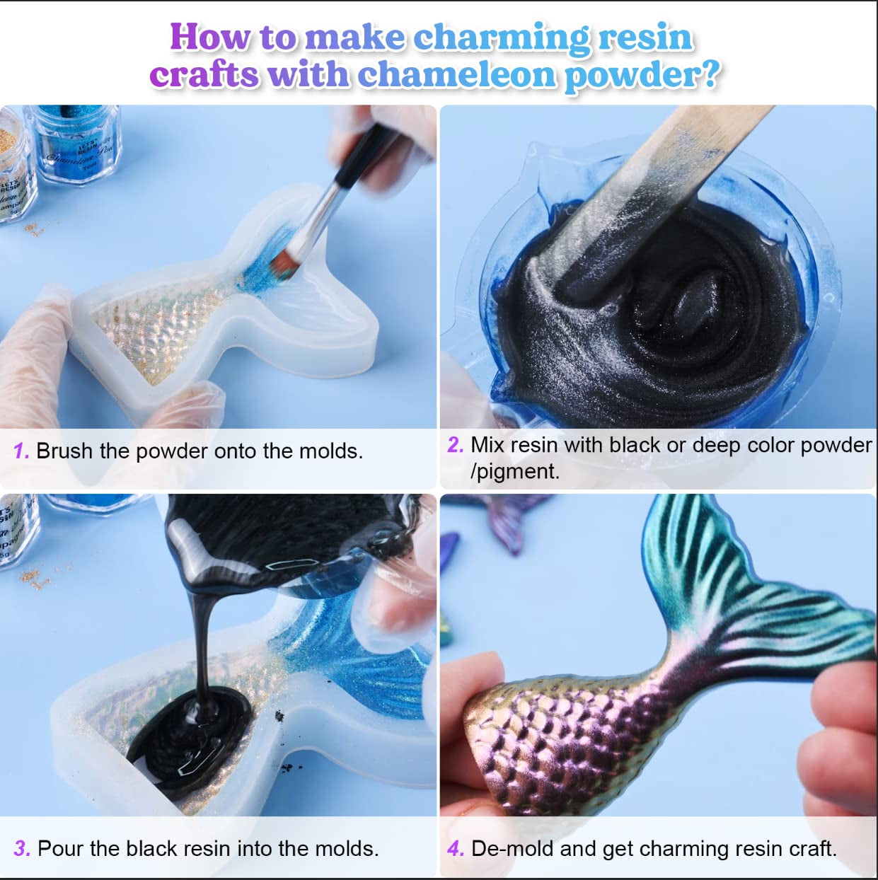 Mica Powder, 30G Color Shift Mica Powder for Epoxy Resin/Tumbler, Galaxy Chrome Powder Pigment for Nails Art, Painting,Soap Making, Candle Making,Slime