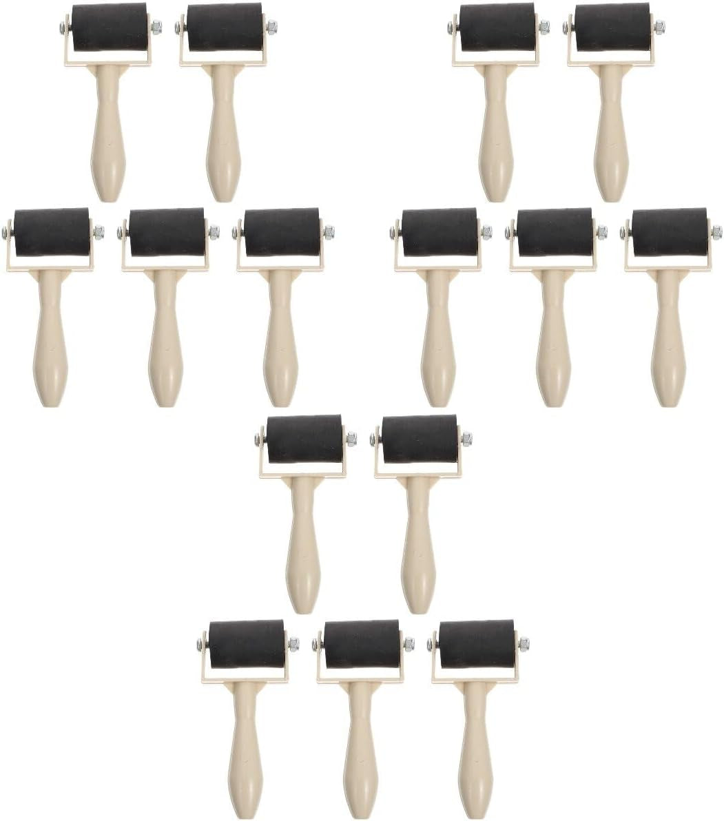 Relief Printing Brayers Relief Printing Brayers 15 Pcs Rubber Printmaking Roller Plastic Brayer Brayer Rollers for Crafting Roller Brayer Rollers Paint Brayer Brayer Brush