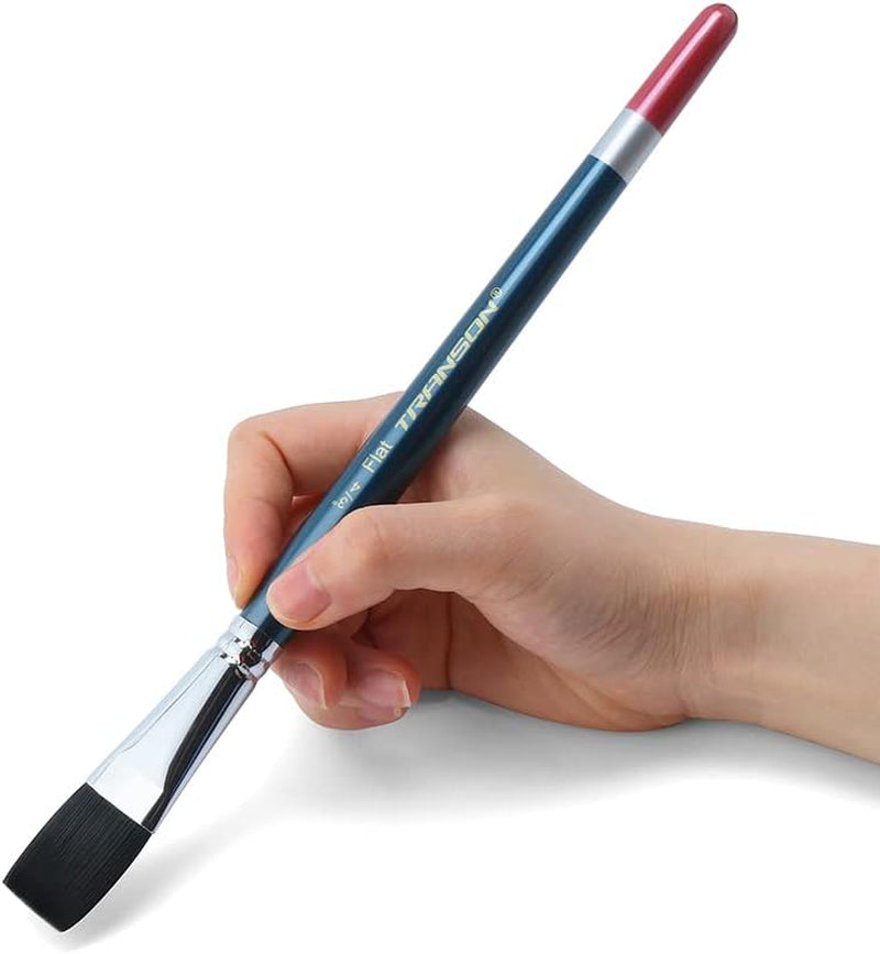 10Pcs Natural Watercolor Paint Brush Set Professional for Watercolor Acrylic Ink Gouache Tempera Blue Color