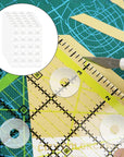 144Pcs Non-Slip Silicone Grips for Quilt Templates, Non-Slip Adhesive Rings, Quilting Rulers Sewing Rulers, Non-Slip Ruler Grip Rings, Adhesive Backing Rings Grips for Sewing Rulers
