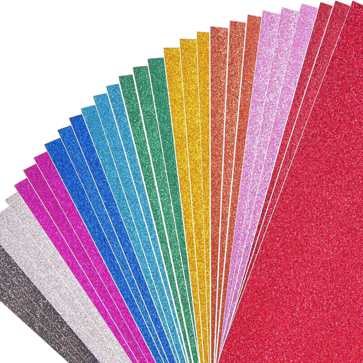 30 Sheets Glitter Cardstock Paper, A4 Sparkly Paper Premium Craft Cardstock Self-Adhesive Glitter Sticker Paper for Art Projects Gift Wrapping Party Decorations 10 Colors 250Gsm