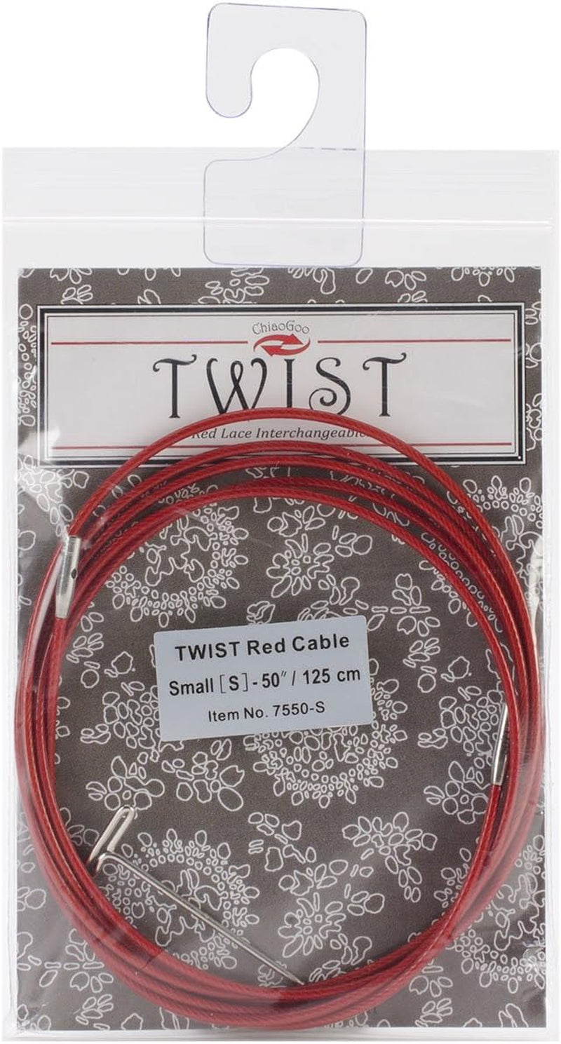 50-Inch Twist Lace Interchangeable Cables, Large, Red (7550-L)