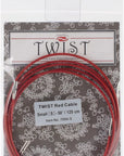 50-Inch Twist Lace Interchangeable Cables, Large, Red (7550-L)