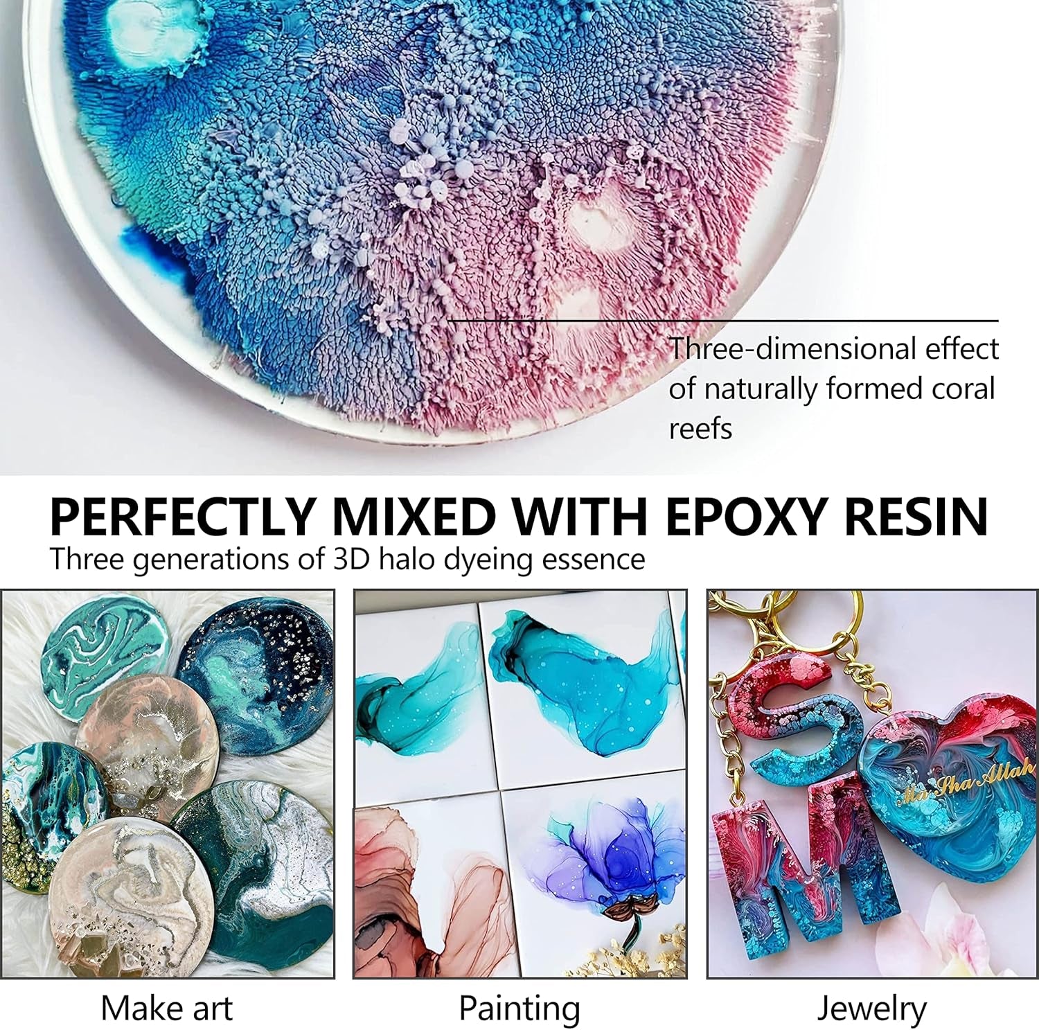 Alcohol Ink Set, 30 Bottles Vibrant Colors Concentrated Alcohol-Based Ink, Metal Dyes, for Resin Petri Dish Making, Epoxy Resin Art, Tumbler Cup Making,Painting, 10Ml /Each