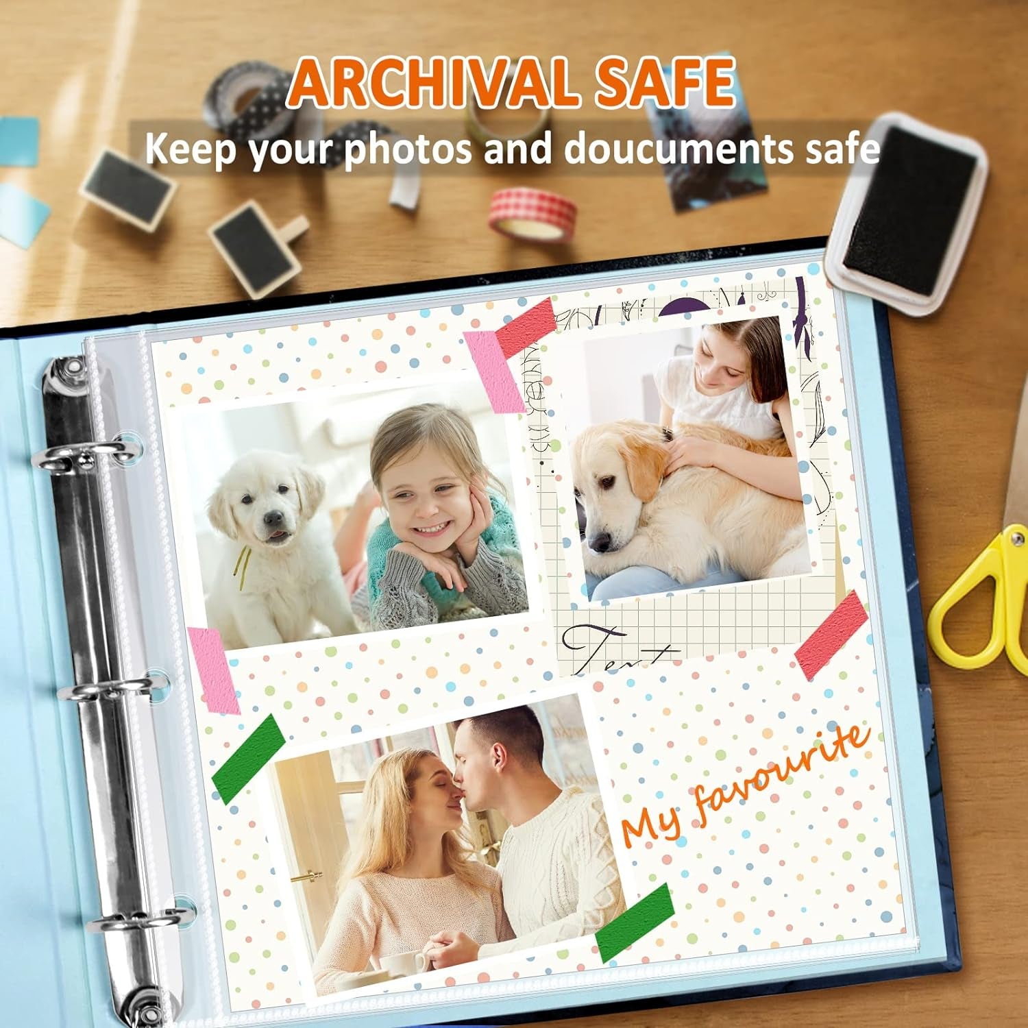 12X12 Scrapbook Page Protectors, 50 Pack, Scrapbook Refill Pages Protective Sleeves, Heavyweight, Fit Scrapbook Binder and 12X12 Photo Album Refill Pages