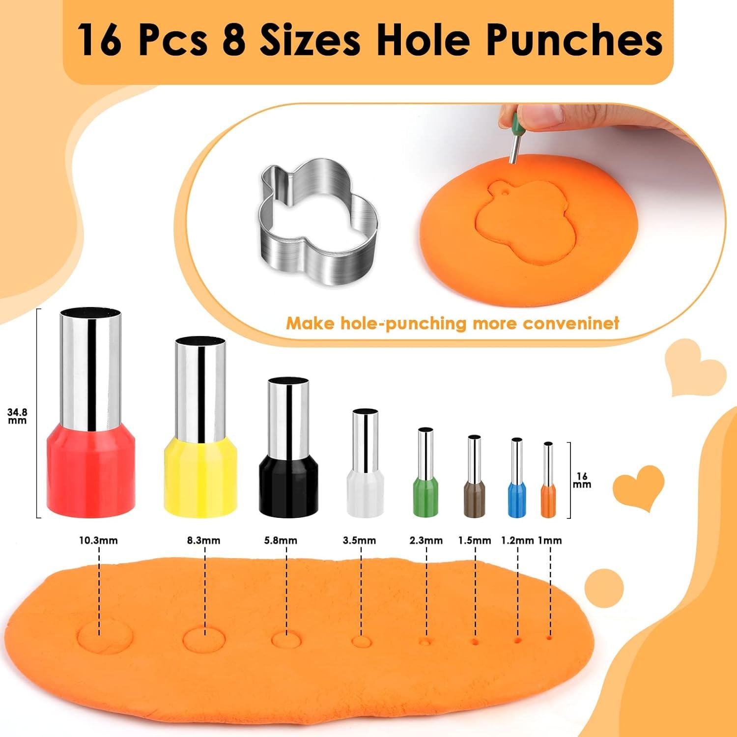 Polymer Clay Cutters for Earrings Making, 705 PCS Set with 49 Shapes Stainless Steel Cutter Tools, 640 Jewelry Accessories, 16 Circle Shape Earring