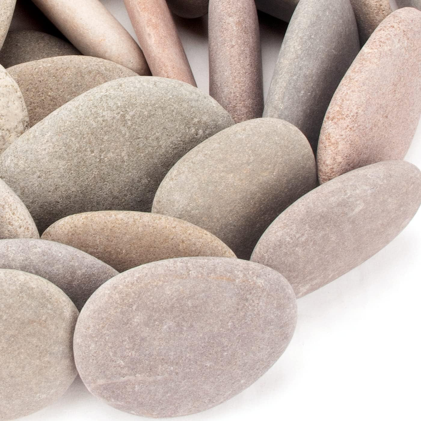 [About 97 PCS - 105 PCS](18 Pounds) Painting Rocks,2.33"-3.72" River Rocks,Diy Rocks,Flat Rocks,Craft Rocks,Natural Stones