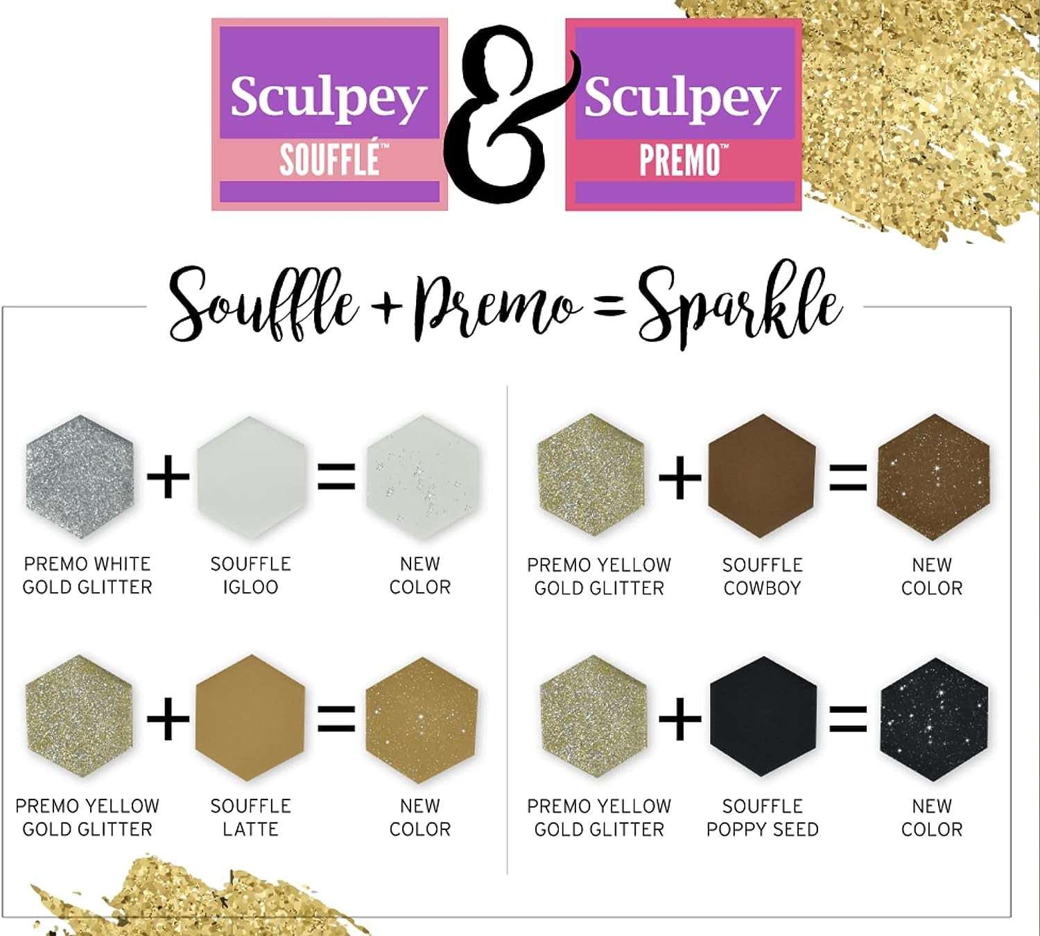 Soufflé™ &  Premo™ Premium, Polymer Oven-Bake Clay, 24 Unique Colors Set, Non Toxic, 1.43 Lbs., Great for Jewelry Making, Holiday, DIY, Mixed Media and More!