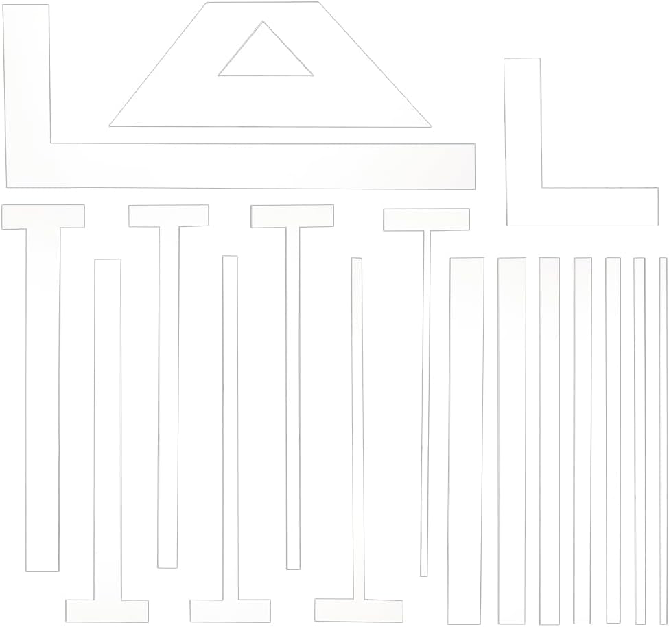 17 PCS Acrylic Bookbinding Spacer Tools, Clear Handmade Tools, Ladder & L/T Shape & Straight Edge for Making Books with Spine, Double Cover Structure, Album Cover