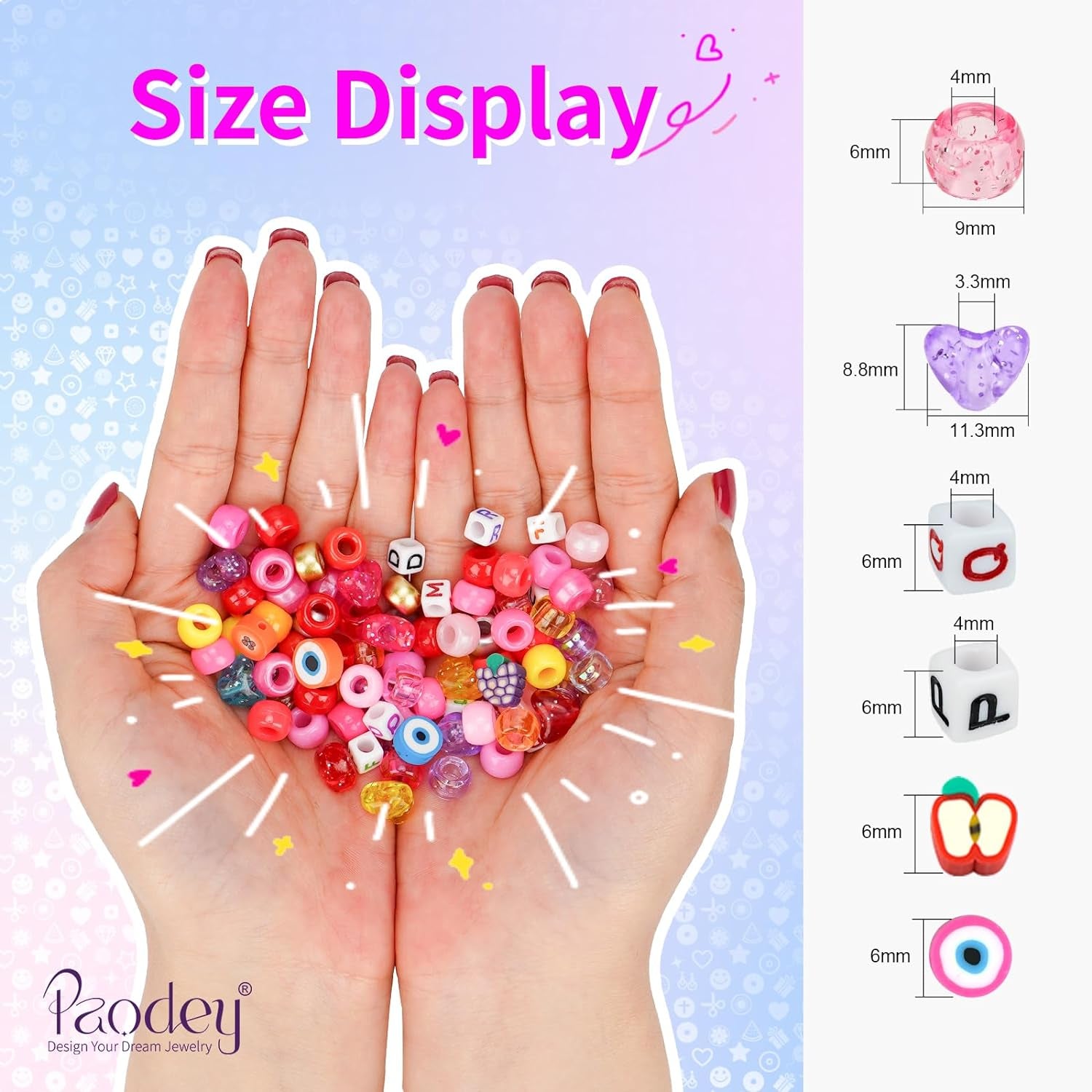 2400Pcs Pony Beads 72 Colors 9Mm Friendship Bracelets Making Kit, Rainbow Kandi Beads Bulk Letter Beads for Name Bracelets Jewelry Making Crafts with Elastic String