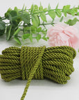 U Pick 10Yds 5Mm 3 Braided Cord Decorative Twisted Satin Polyester Twine Cord Rope String Thread Shiny Cord Choker Thread (17:Olive Green)