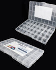 32 Grids Clear Plastic Organizer Box, Craft Storage Container for Beads Organizer, Art DIY, Crafts Jewelry Storage, Fishing Tackles, Rock Collection, 2 Pack