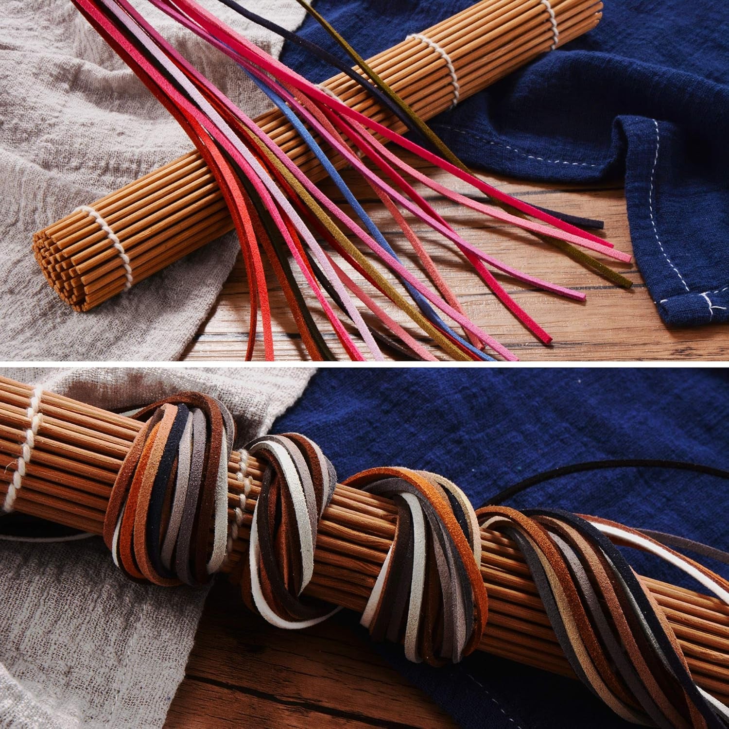 66 Yards 60 Colors Suede Cord Jewelry Making Kit with Cord Ends, Jump Rings and Lobster Clasps, Faux Leather Cord String Thread for Bracelet/Necklace/Dream Catcher/Beading and DIY Crafts