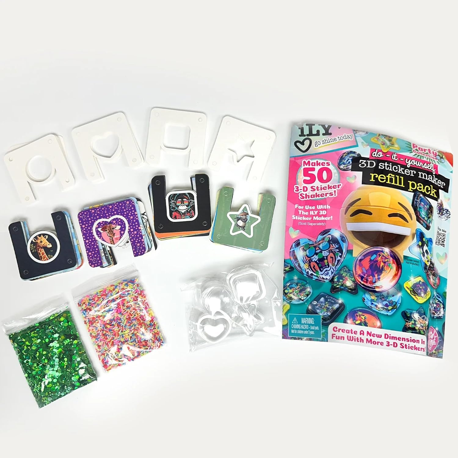 3D Sticker Maker Kit for Girls and Boys, DIY Arts and Crafts Fun for Ages 6+, Creative Toy Gift Set Includes 50+ Custom Refills- Safari Party Pack | ILY Undersea Adventure