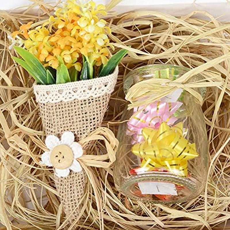 Natural Raffia Ribbon Paper Christmas Raffia for Florist Bouquets Decoration Crafts Raffia Ribbon 2X 50G