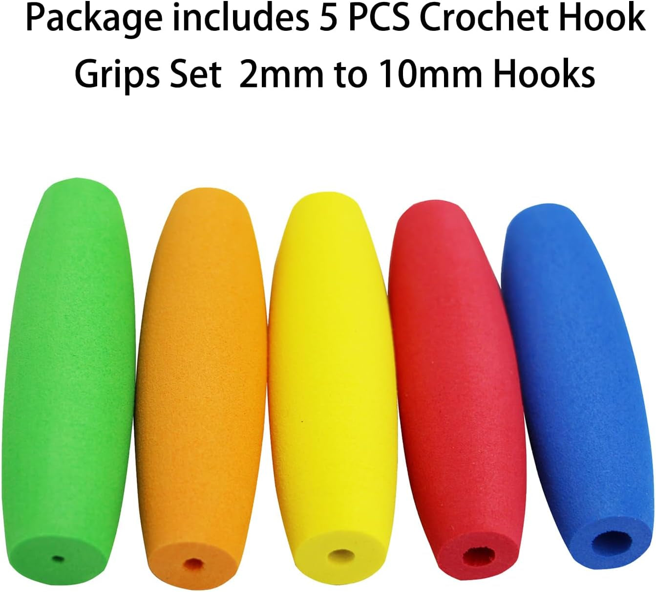5PCS Crochet Hook Grips Crochet Hook Holder –EVA Crochet Hook Grips for Arthritis Crafting Enthusiasts Fit for Handle Full Set 2Mm-10Mm (Multi)