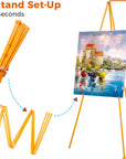 63" Easel Stand for Wedding Signs, Posters, Portable Artist Easel for Painting Canvas, Tripod for Home and Office, Supports 5 Lbs-Yellow 1/Pack