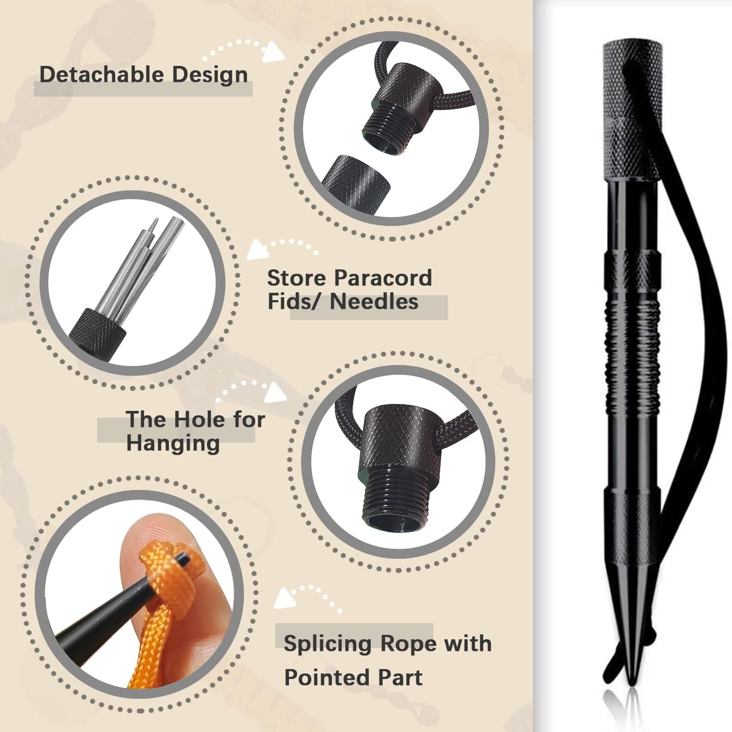 Paracord Bracelet Jig Kit with Knotters Tool Marlin Spike Paracord FID Set Lacing Needles/Fids for Paracord Work Paracord Tool Kit Adjustable Length 4" to 13" Paracord Jig Bracelet Maker