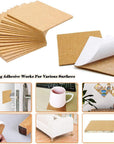 60Pcs Self Adhesive Cork Squares,  4 X 4 Inch Strong Cork Adhesive Sheets, Reusable Cork Board Cork Backing Sheets, Mini Wall Cork Tiles Mat for Coasters and DIY Crafts