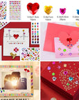 2774Pcs Gem Stickers Jewels for Crafts - Self Adhesive Rhinestone Jewel Stickers, Stick on Gems Rhinestones for Crafts, Acrylic Bling Heart Stickers, Craft Supplies for Kids