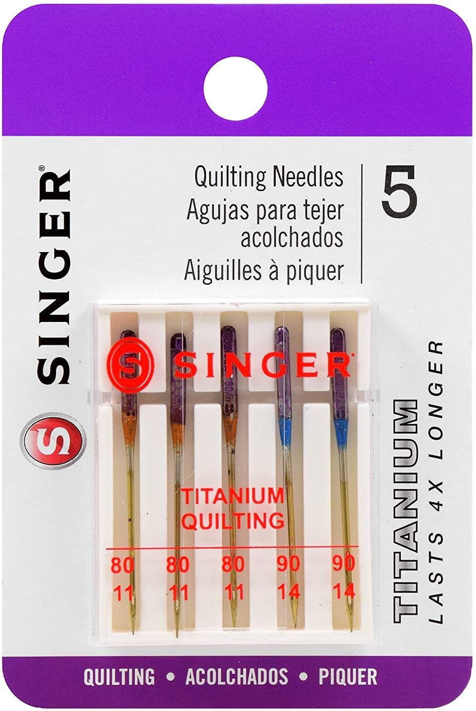 Titanium Universal Quilting Machine Needles, 2-Pack