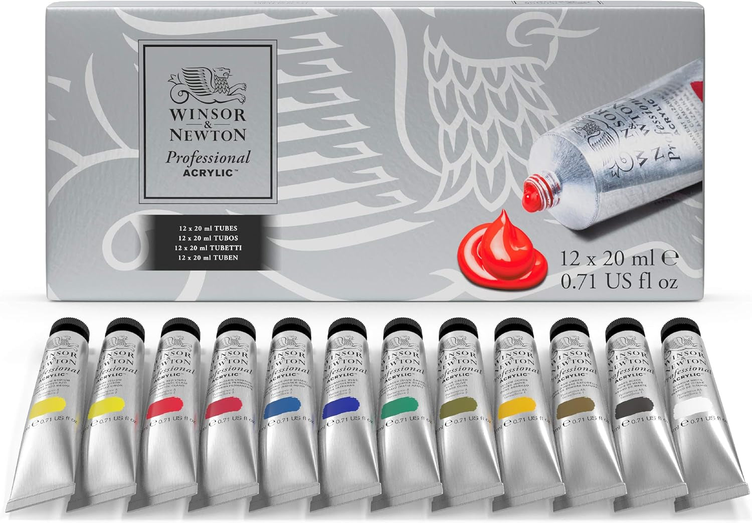Artists' Acrylic Color 12-Tube Set, 20Ml