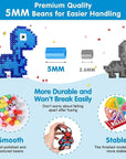 Fuse Beads Kit,10000Pc 5MM Melty Beads Set, Iron Melting Beads Craft Kit with Pegboards,Ironing Paper and Chain Accessories, Arts and Crafts Set for Kids Boys Girls Christmas Birthday Gift
