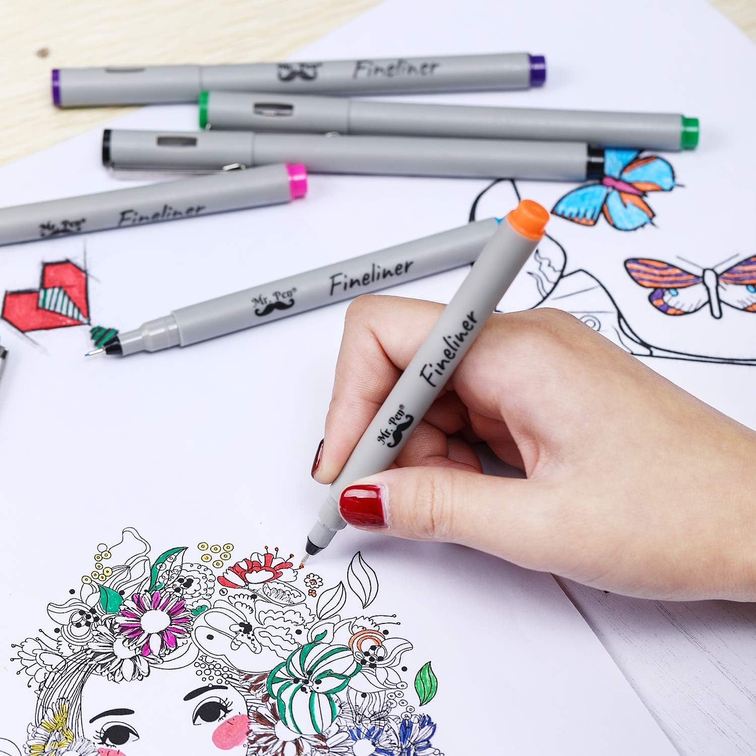 - Fineliner Pens, 0.2 Mm, 6 Pack, Ultra Fine, No Bleed for Bible, Assorted Colors, Art Pens, Fine Point for Drawing, Sketching, Liner