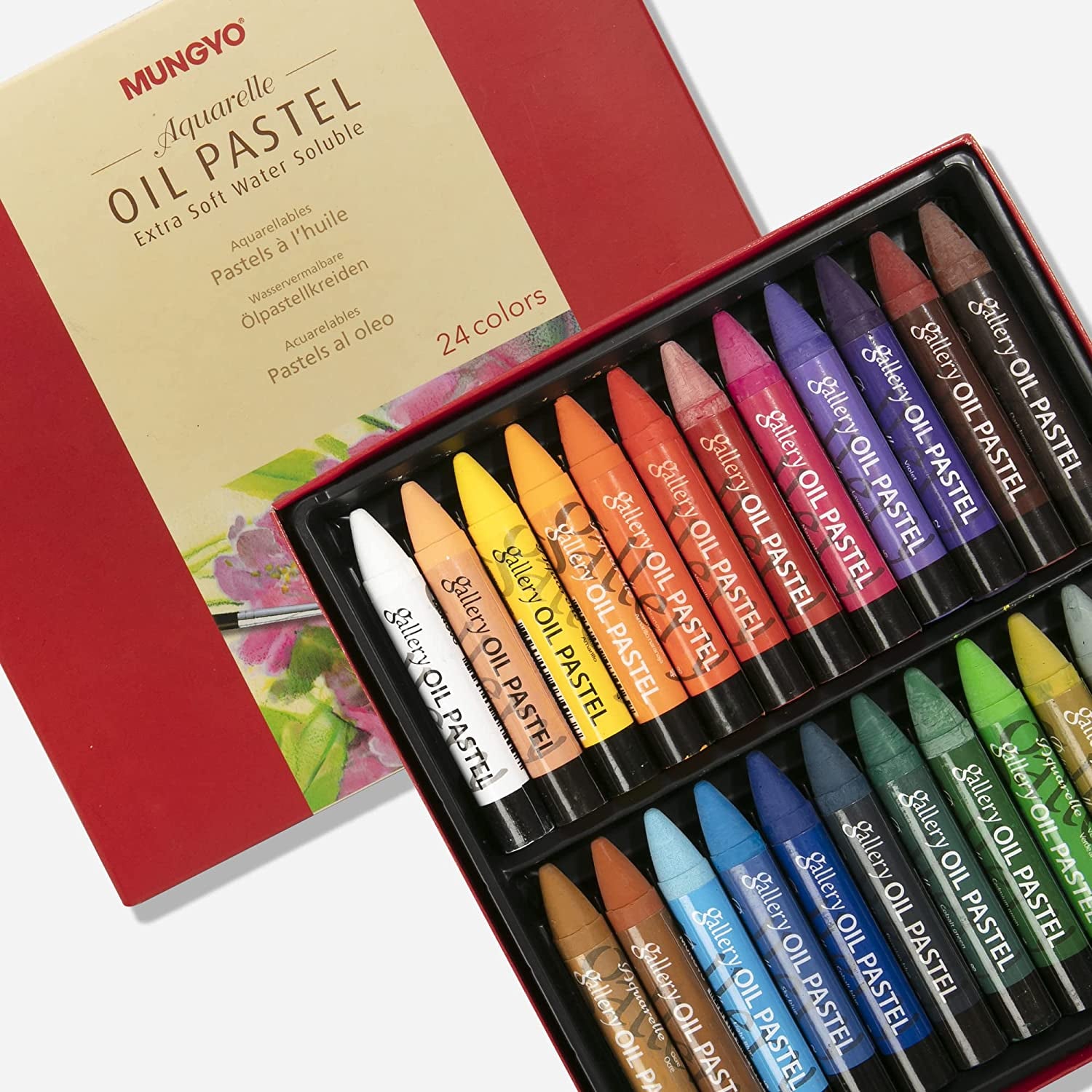 Water-Soluble Oil Pastel Set, 24 Vibrant Colors - Premium Blendable Art Sticks for Artists, Students, and Creatives - MAO-24