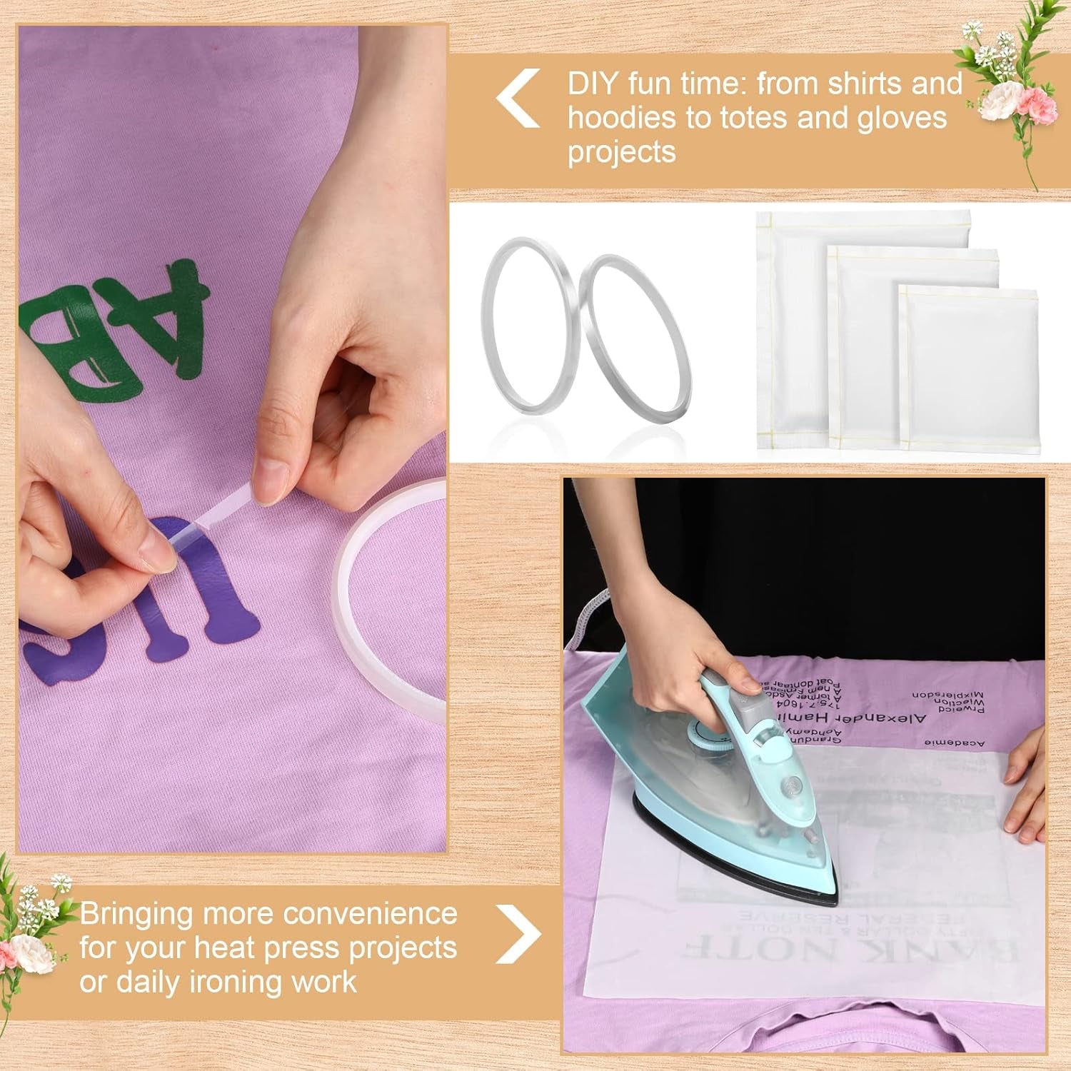 3 Sizes Pressing Pillow for Heat Press with 1 Heat Press Transfer Paper and 2 Roll of Tape Heat Press Pillow Bundle for Ironing T-Shirts and Screen Print (White)